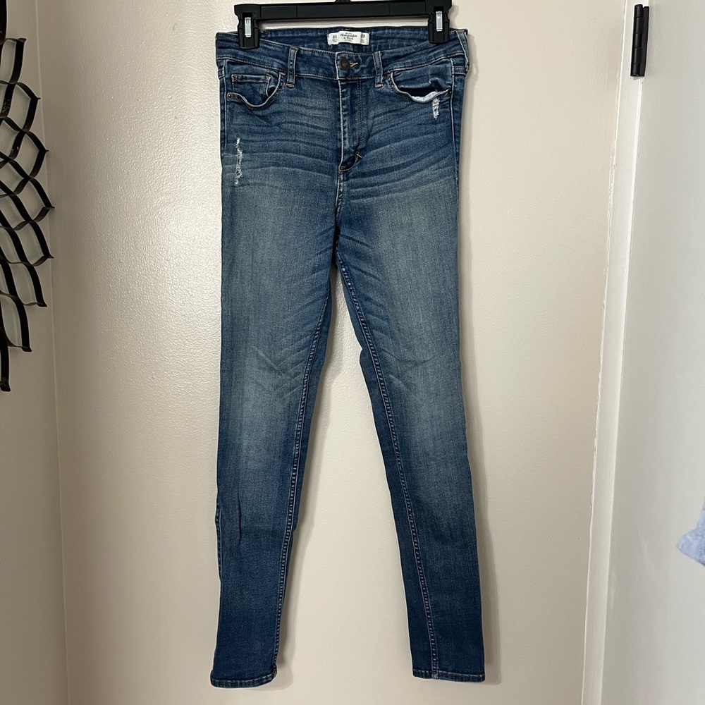 Abercrombie & Fitch | High-Rise Skinny Jeans, Manufactured Distressed